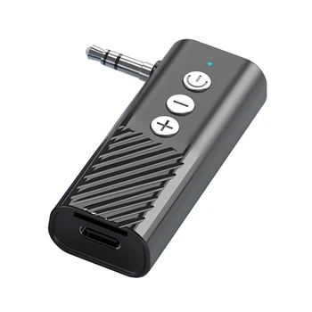 Bluetooth-kompatibilis AUX adapter autóhoz, 3,5 mm-es vezeték nélküli vevő hangszóróhoz és otthoni sztereó kihangosító hívások