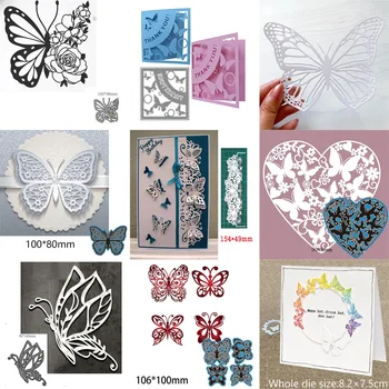 Pillangó fémvágó szerszámok Stencil DIY scrapbooking albumhoz Dombornyomó papírkártyák Dekoratív kézművesség készítése