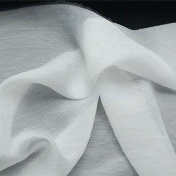 Áttetsző fehér ultravékony szövet ing géz szoknya Hanfu designer szövet