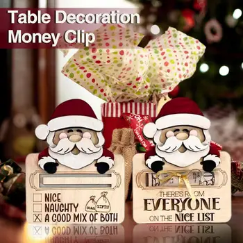 Karácsonyi pénzcsipesz Mikulás fa pénzcsipesz karácsonyi készpénzes ajándékkártyákhoz Újrafelhasználható ünnepi dekorációs parti dísz