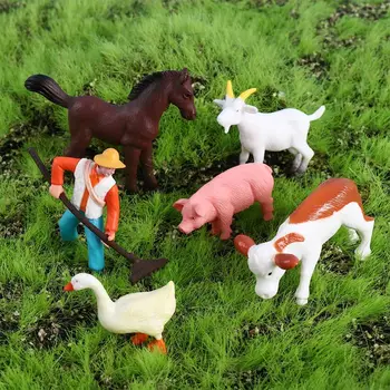 Tehén Ló Lakberendezés Kézművesség Mezőgazdasági munkás DIY kiegészítők Figurák Miniatűrök Mikro táj Tündérkert Díszek