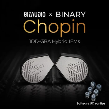 Binary × Gizaudio Chopin fülhallgató 3.5/4.4 1DD+3BA hibrid fülmonitorok HiFi audiofil fejhallgató Zenei fülhallgató Hibrid IEM-ek
