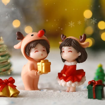 1Pár Aranyos Mini szerelmesek Párok Miniatűr táj DIY dísz Kezdőlap Kert Babaház dekoráció Dísz Karácsonyi ajándék