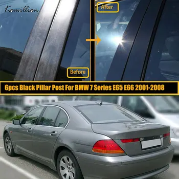 6db Autó Polírozott oszloposzlopok Ajtó ablakbetét burkolat Fröccsöntés BMW 7-es sorozathoz E65 E66 2001-2008 Külső kiegészítők