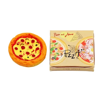 1Pcs 1:12 Babaház miniatűr szimuláció Konyha Pizza csomagolódobozzal Kis díszmodell DIY gyerekjátékok Babaház kiegészítők