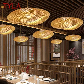 TYLA Kortárs bambuszszövés Medál Loft Ipari stílus Internet Kávéház Étterem Hot Pot Shop Csillár